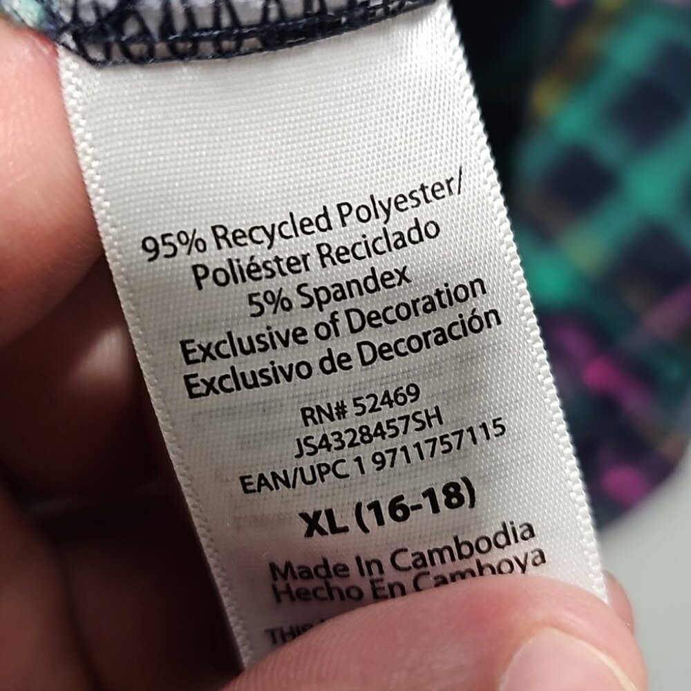 Joyspun XL green and pink plaid button down long sleeve shirt - Picture 7 of 7